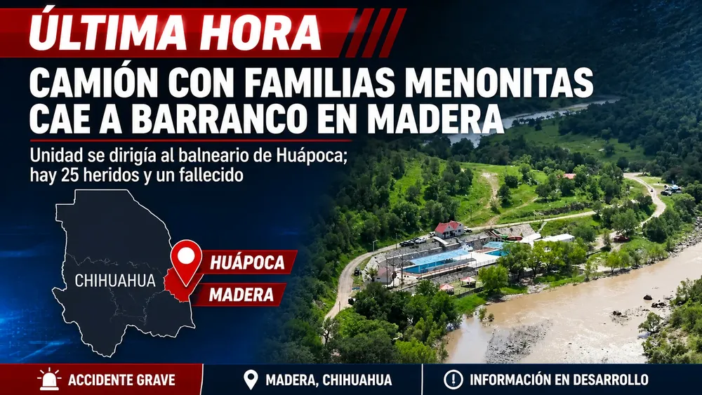 CAMION FAMILIAS MENONITAS CAE BARRANCO